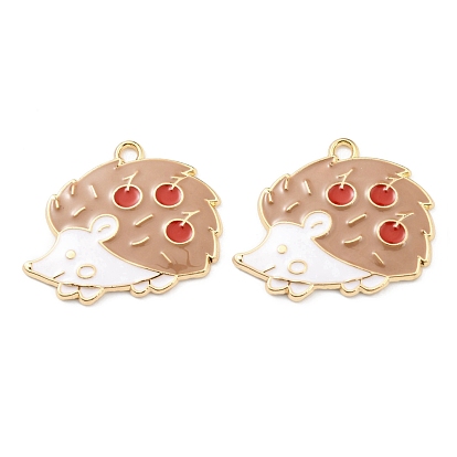 Подвески из эмали и сплава, золотые, очарование ежика