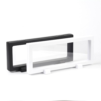 Supports de cadre en acrylique, avec membrane transparente, pour l'affichage de bijoux de collier, rectangle, 23.1x9.5x4.4 cm