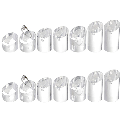 14Pcs 7 Styles Acrylic Ring Displays, for Finger Ring Display Stands, Column