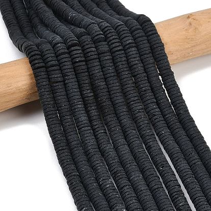 Природные обсидиана бисер нитей, матовые, диск, Heishi бусы