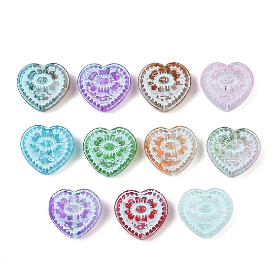 Краска для выпечки и стеклянные бусины, окрашенные распылением, сердце