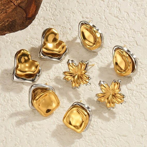 304 из нержавеющей стали серьги, золотые и нержавеющая сталь цвет