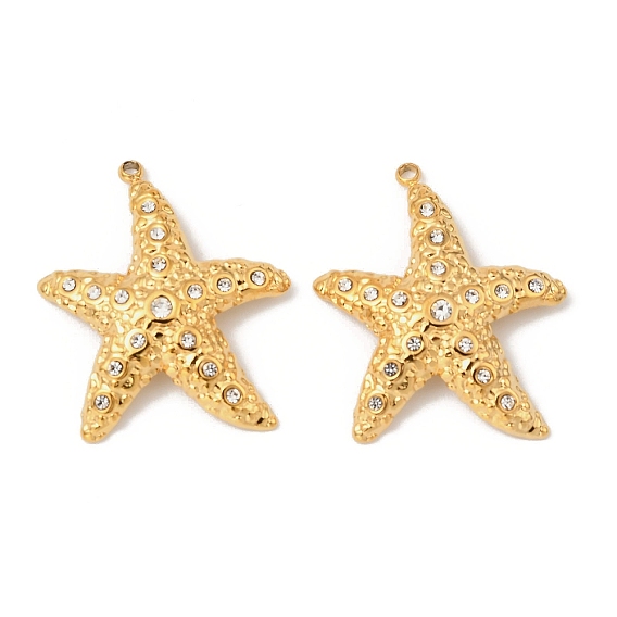 304 из нержавеющей стали горный хрусталь подвески, морская звезда, без свинца и без кадмия