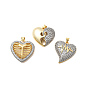 Латунные микропаве прозрачные подвески с фианитом, сердце