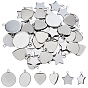 60Pcs 304 Stainless Steel Pendant Cabochon Settings, Plain Edge Bezel Cups