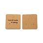 Paper Earring Display Cards, Square with Word Handmade with Love