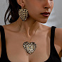 Комплекты из сплава с подвесками и ожерельями с леопардовым принтом в форме сердца для женщин