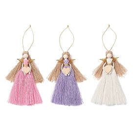 Подвеска-ангел из хлопкового шнура макраме ручной работы, полиэфирные нити подвесные украшения