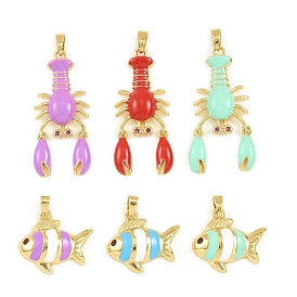 Латунь эмаль подвески, золотые