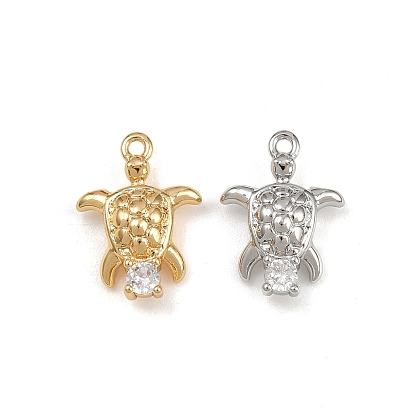 Латунные микро проложить кубического циркония подвески, черепаха