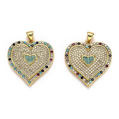 Латунные микро проложить кубического циркония подвески, долговечный, сердце