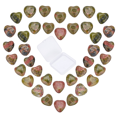 Natural Unakite  Beads Strands, Heart