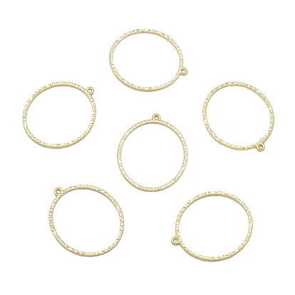 Alloy Open Back Bezel Pendants, For DIY UV Resin, Epoxy Resin, Pressed Flower Jewelry, Cadmium Free & Lead Free, Ring