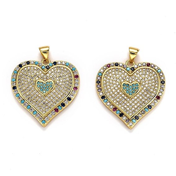 Латунные микро проложить кубического циркония подвески, долговечный, сердце