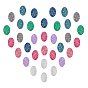 Electroplate Druzy Resin Cabochons, Oval