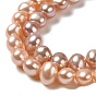 Natural Cultured Freshwater Pearl Beads Strands, Two Sides Polished, Grade 4A