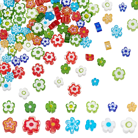 140шт 14 стиль стеклянные бусины, цветок