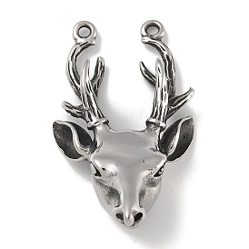 Retro 304 Stainless Steel Pendants, Deer Charm