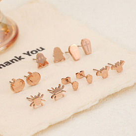 Halloween Fashion Stud Earrings for Women, Rose Gold