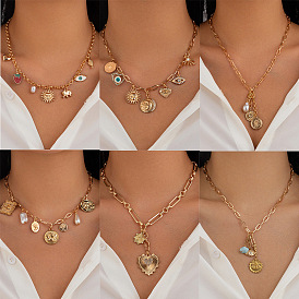 Ожерелья-нагрудники из сплава и железа для женщин, золотые