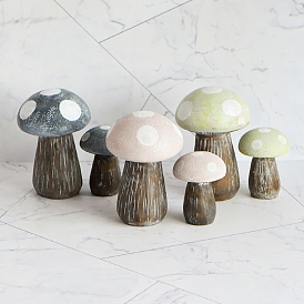 Resin Mushroom Statue Figurine for Backyard Balcony Tabletop Decoration