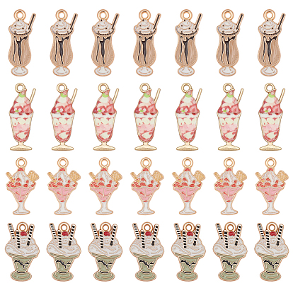 48шт 4 стили подвески из эмалированного сплава с покрытием, бесплатно и никеля бесплатно и свинца, мороженое
