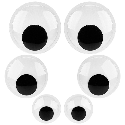 3пары 3стили, пластиковые кукольные глаза с клейкой основой, плоско-круглые