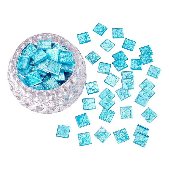 ARRICRAFT Glass Cabochons, Gold Foil Mosaic Tile, for Home Decoration or DIY Crafts, Square