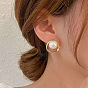 Minimalist Vintage Heart Stud Earrings with Diamonds and Pearls