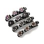 Fashion Double Layer Resin Rhinestone Alligator Hair Clips Sets, Flower Hair Accessories for Woman Girls