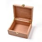 Unfinished Wood Jewelry Box, with Front Clasp, for Arts Hobbies and Home Storage, Rectangle