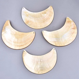 Natural Yellow Shell Big Pendants, Moon