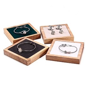Boîtes à bijoux en velours et bois, affichage de bracelet
