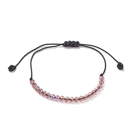 Transparent Glass Braided Bead Bracelet, Adjustable Bracelet for Women