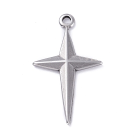 304 Stainless Steel Pendants,  Cross