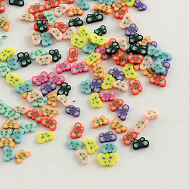 Ручной полимерной глины ногтей декоративные аксессуары, бабочка, 2~3x3~4x1~2 мм