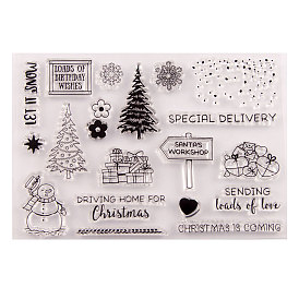Clear Silicone Stamps, for DIY Scrapbooking, Photo Album Decorative, Cards Making, Stamp Sheets, Gife Boxe & Snowman & Snowflake & Christmas Tree