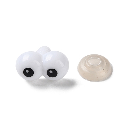 Plastic Craft Doll Eyes, Feet Cone Studs, with Plastic Pins