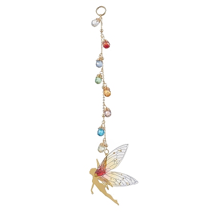 Латунные подвесные украшения в виде феи, эльф, стеклянные подвески-слезинки украшения