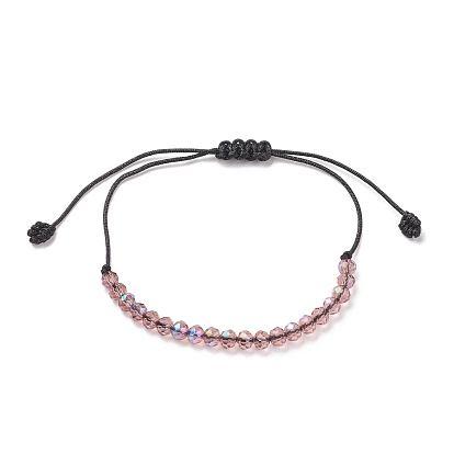 Transparent Glass Braided Bead Bracelet, Adjustable Bracelet for Women