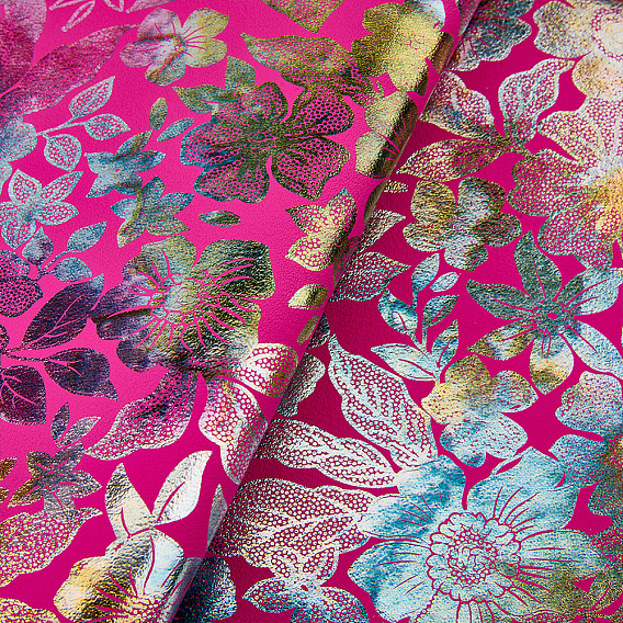 ПВХ кожаная ткань, товары для рукоделия, цветочным узором