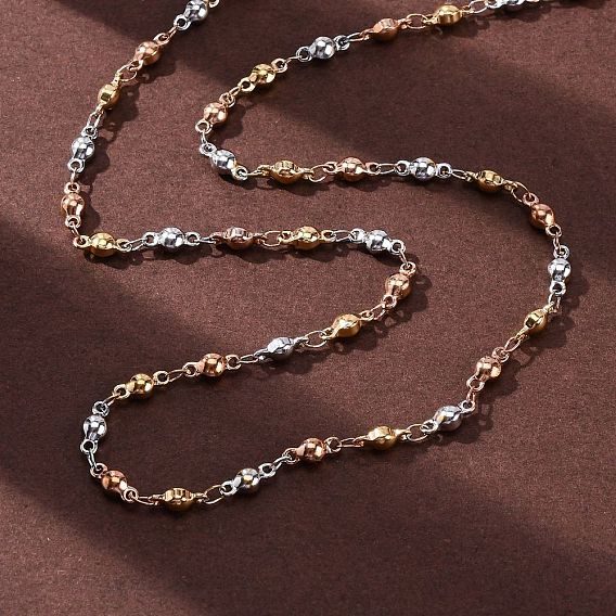 3-цвет 304 ожерелья из шариковых звеньев из нержавеющей стали, ионное покрытие (ip)