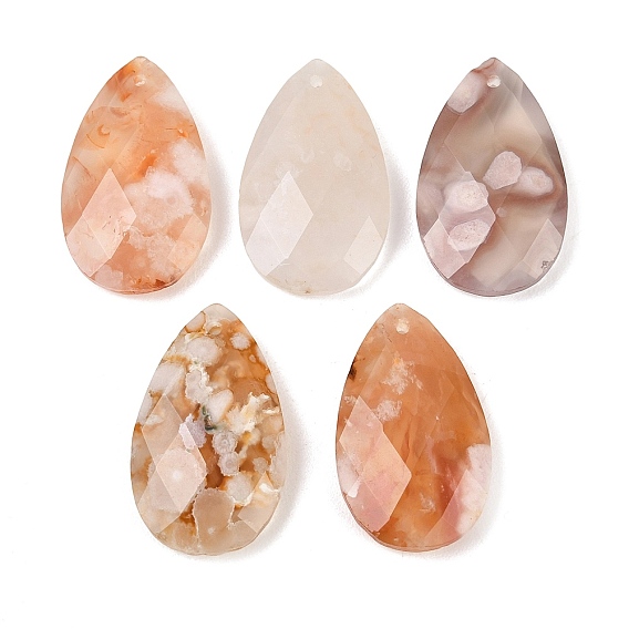 Подвески из натурального вишневого цвета, граненые амулеты-капли