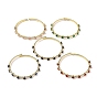 Brass Micro Pave Cubic Zirconia Cuff Bangles, Real 18K Gold Plated, Long-Lasting Plated, Cadmium Free & Lead Free