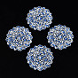 430 Stainless Steel Filigree Joiners, Spray Painted, Etched Metal Embellishments, Flower with Flower Pattern