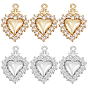 8 шт. 2 цвета стойка покрытие латунь микропаве прозрачные кубические цирконии подвески, чары священного сердца, долговечный