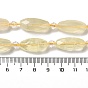 Natural Lemon Quartz Beads Strands, with Seed Beads, Faceted, Oval