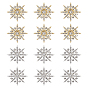 12Pcs 2 Colors Snowflake Alloy Rhinestone Lapel Pins for Backpack Clothes