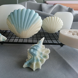 Shell/Conch Shape DIY Candle Food Grade Silicone Molds, for Scented Candle Making