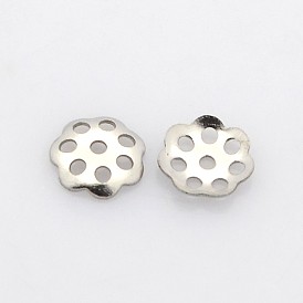 Filigree Multi-Petal 304 Stainless Steel Bead Caps, 6x1mm, Hole: 1mm